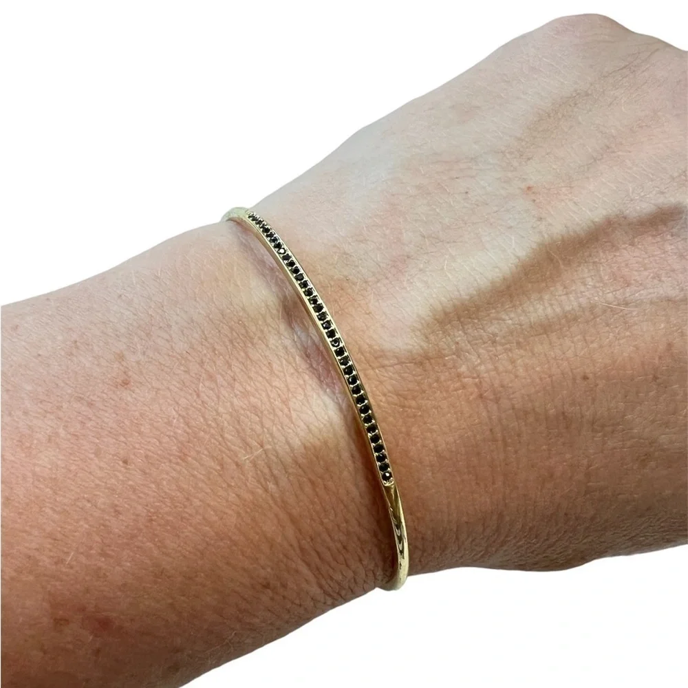 Stella & Dot Pave Cuff Black Rhinestone Bracelet